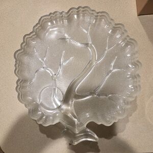 Vintage Hazel Atlas Tree Of Life Snack Plates (Set Of 4) With 4 Glass Cups